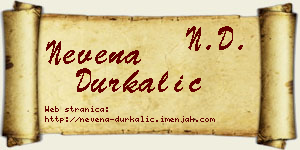 Nevena Durkalić vizit kartica